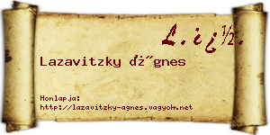 Lazavitzky Ágnes névjegykártya